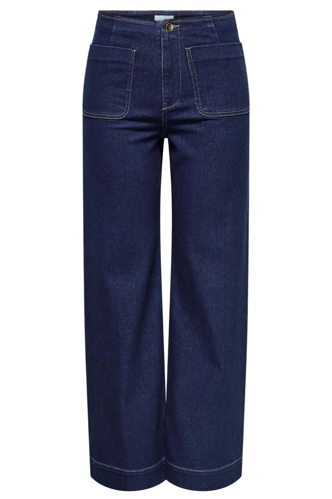 JDYNEWVANESSA HW POCKET WIDE JEANS 15349749 DARK BLUE DENIM